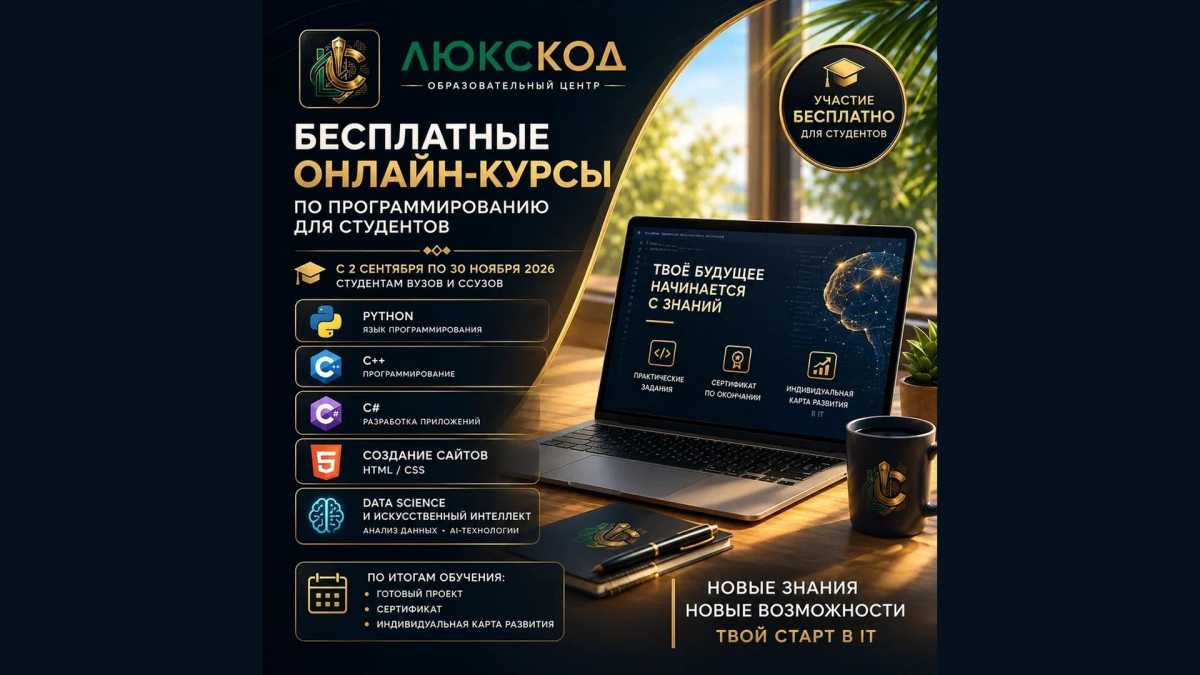 Бесплатные курсы программирования для студентов –осень 2026 Бесплатные курсы программирования для студентов –осень 2026